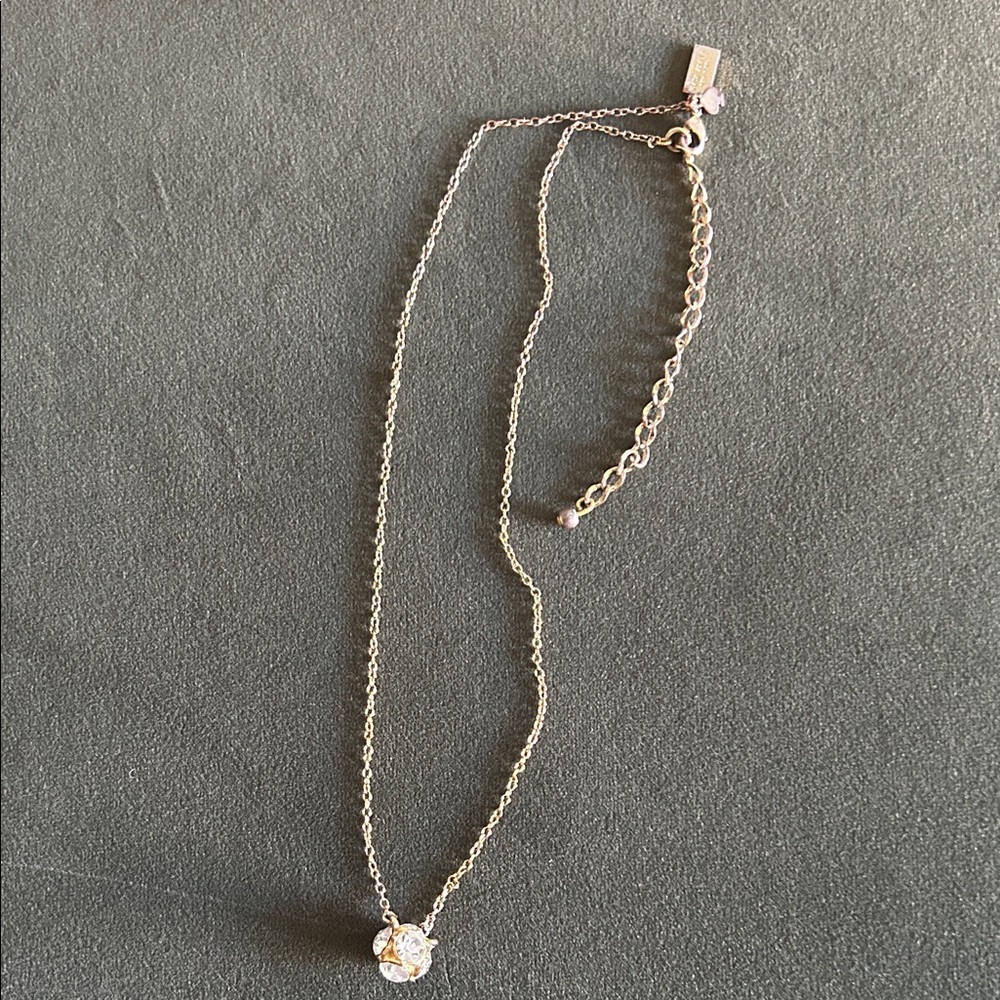 Kate Spade Gold Necklace with Clear Pendant